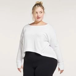 Plus Size FLX Lounge High-Low Top White -FLX stop unnamed file 2584