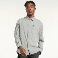 Men's FLX Dynamic Stretch Button-Down Shirt Napia Plum -FLX stop unnamed file 2603