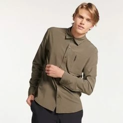 Men's FLX Dynamic Stretch Button-Down Shirt Napia Plum -FLX stop unnamed file 2605