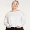 Plus Size FLX Cinched Bungee-Hem Top Modern White -FLX stop unnamed file 2628