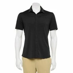 Men's FLX Dynamic Comfort Button-Down Shirt Charcoal -FLX stop unnamed file 264