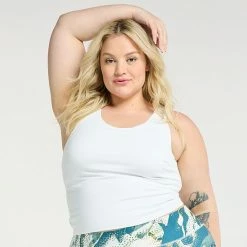 Plus Size FLX Affirmation Twist-Back Tank Modern White 11 Plus Size FLX Affirmation Twist-Back Tank Modern White -FLX stop unnamed file 2645