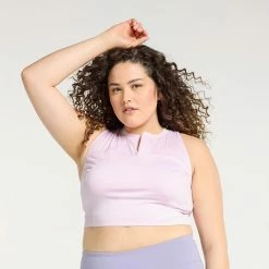 Plus Size FLX Ascent Zip Front Medium-Impact Longline Sports Bra Cascading Floral