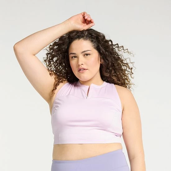 Plus Size FLX Ascent Zip Front Medium-Impact Longline Sports Bra Cascading Floral 5 Plus Size FLX Ascent Zip Front Medium-Impact Longline Sports Bra Cascading Floral - Image 3