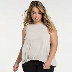 Plus Size FLX Commuter Mixed-Media Sleeveless Top Vintage Heart -FLX stop unnamed file 2667