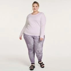 Plus Size FLX Balance Ribbed Crewneck Fitted Tee Lacy Lavendar 10 Plus Size FLX Balance Ribbed Crewneck Fitted Tee Lacy Lavendar -FLX stop unnamed file 2671
