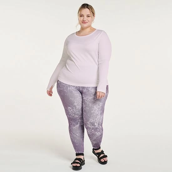 Plus Size FLX Balance Ribbed Crewneck Fitted Tee Lacy Lavendar 6 Plus Size FLX Balance Ribbed Crewneck Fitted Tee Lacy Lavendar - Image 4