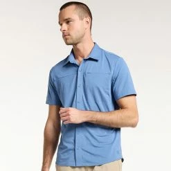 Men's FLX Dynamic Comfort Button-Down Shirt Charcoal -FLX stop unnamed file 268