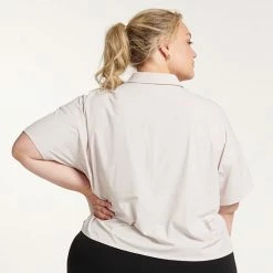 Plus Size FLX Collared Woven Crop Shirt Modern White 7 Plus Size FLX Collared Woven Crop Shirt Modern White -FLX stop unnamed file 2693