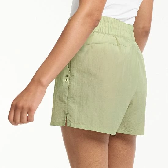 Women's FLX Buckle-Front Twill Woven Shorts Cinnamon Rose Women's FLX Buckle-Front Twill Woven Shorts Cinnamon Rose -FLX stop unnamed file 2740