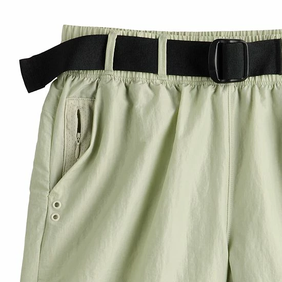 Women's FLX Buckle-Front Twill Woven Shorts Cinnamon Rose Women's FLX Buckle-Front Twill Woven Shorts Cinnamon Rose -FLX stop unnamed file 2742