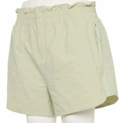 Plus Size FLX High-Waisted Paperbag-Waist Shorts