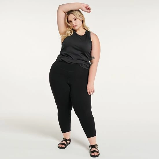 Plus Size FLX Affirmation High-Waisted Capri Leggings Plus Size FLX Affirmation High-Waisted Capri Leggings -FLX stop unnamed file 2752