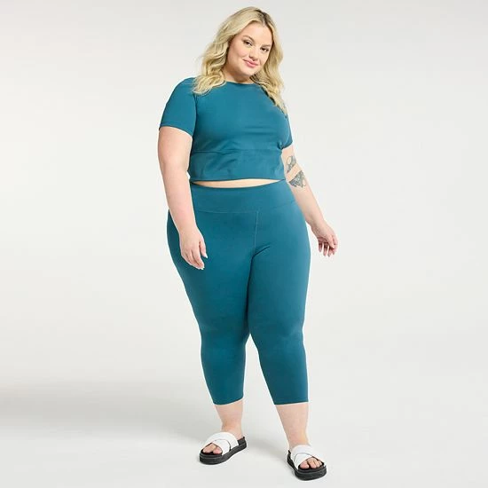 Plus Size FLX Affirmation High-Waisted Capri Leggings Plus Size FLX Affirmation High-Waisted Capri Leggings -FLX stop unnamed file 2753