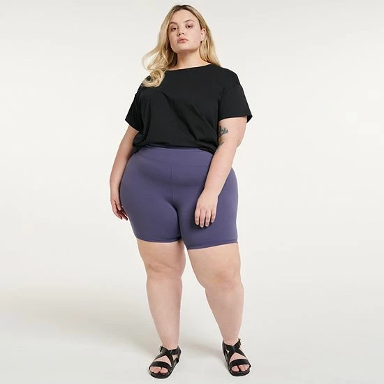 Plus Size FLX Affirmation High-Waisted Bike Shorts Southern Peach Plus Size FLX Affirmation High-Waisted Bike Shorts Southern Peach -FLX stop unnamed file 2764