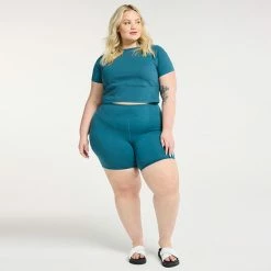 Plus Size FLX Affirmation High-Waisted Bike Shorts Southern Peach 5 Plus Size FLX Affirmation High-Waisted Bike Shorts Southern Peach -FLX stop unnamed file 2766