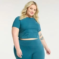 Plus Size FLX Affirmation Crop Top Southern Peach -FLX stop unnamed file 2773