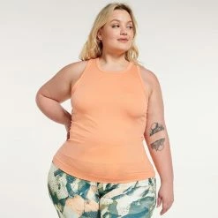 Plus Size FLX Balance Ribbed Tank Southern Peach -FLX stop unnamed file 2790