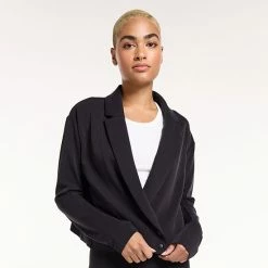 Women's FLX Double-Breasted Crop Blazer Sand Trap -FLX stop unnamed file 307