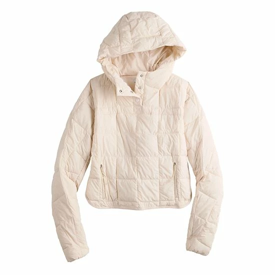 Women's FLX Quilted Packable Pullover Jacket Bisque Tan 5 Women's FLX Quilted Packable Pullover Jacket Bisque Tan - Image 3