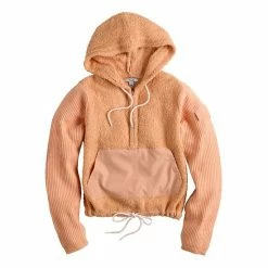 Women's FLX Hooded Half-Zip Mixed-Media Pullover Sand Trap -FLX stop unnamed file 371