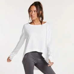 Women's FLX Lounge High-Low Tee Heather Gray -FLX stop unnamed file 447