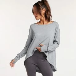 Women's FLX Lounge High-Low Tee Heather Gray -FLX stop unnamed file 448