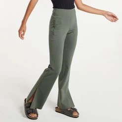 Women's FLX Elevate High-Waisted Slit Flare-Leg Pants Black 4 Women's FLX Elevate High-Waisted Slit Flare-Leg Pants Black -FLX stop unnamed file 513