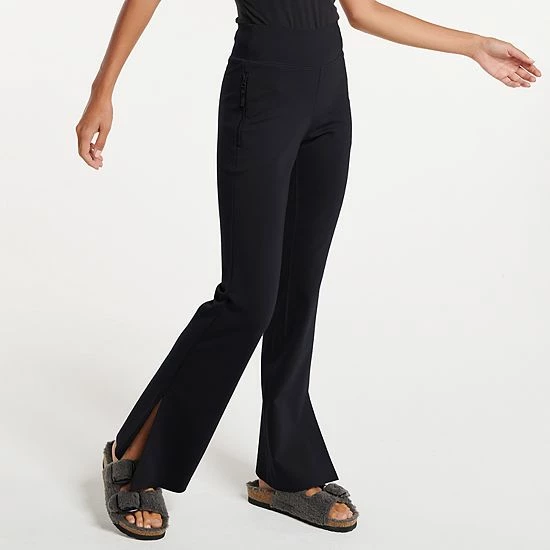 Women's FLX Elevate High-Waisted Slit Flare-Leg Pants Black Women's FLX Elevate High-Waisted Slit Flare-Leg Pants Black -FLX stop unnamed file 514