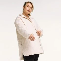 Plus Size FLX Insulated-Panel Lightweight Jacket Bisque Tan -FLX stop unnamed file 527