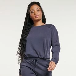 Women's FLX Cinched-Hem Popover Top Grape Fondant