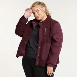 Plus Size FLX Boucle Mixed-Media Jacket Plum Pie -FLX stop unnamed file 553