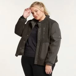Plus Size FLX Boucle Mixed-Media Jacket Plum Pie -FLX stop unnamed file 554