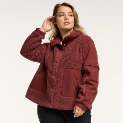 Plus Size FLX Boucle Mixed-Media Jacket Plum Pie -FLX stop unnamed file 558