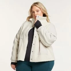 Plus Size FLX Boucle Mixed-Media Jacket Plum Pie -FLX stop unnamed file 562