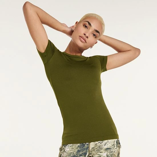 Women's FLX Balance Ribbed Crewneck Tee Blush Berry 16 Women's FLX Balance Ribbed Crewneck Tee Blush Berry - Image 14