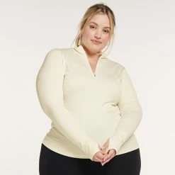 Women's FLX Balance Ribbed Quarter-Zip Mockneck Top Lacy Lavender -FLX stop unnamed file 719