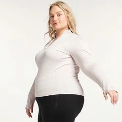 Women's FLX Balance Ribbed Quarter-Zip Mockneck Top Lacy Lavender -FLX stop unnamed file 721