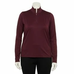 Women's FLX Balance Ribbed Quarter-Zip Mockneck Top Lacy Lavender -FLX stop unnamed file 722