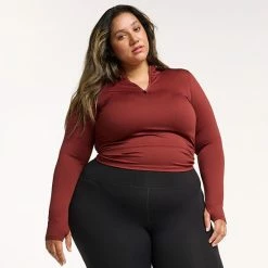 Women's FLX Balance Ribbed Quarter-Zip Mockneck Top Lacy Lavender -FLX stop unnamed file 725