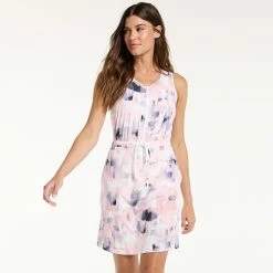 Women's FLX Woven Tank Dress With Built-In Shorts Grazing Lavender -FLX stop unnamed file 826
