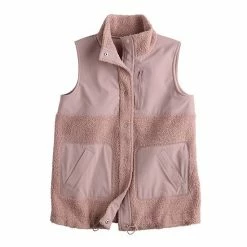 Women's FLX Snap-Front Boucle Mixed-Media Vest Mineral Black -FLX stop unnamed file 97