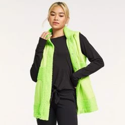 Women's FLX Snap-Front Boucle Mixed-Media Vest Mineral Black -FLX stop unnamed file 98